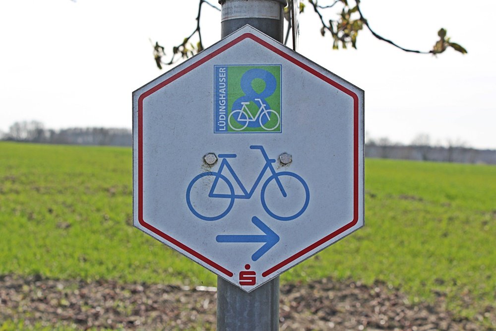 Radtour im Münsterland, Fahrrad fahren, Münsterland, Lüdinghauser Acht, Lüdinghausen, Hinweisschild