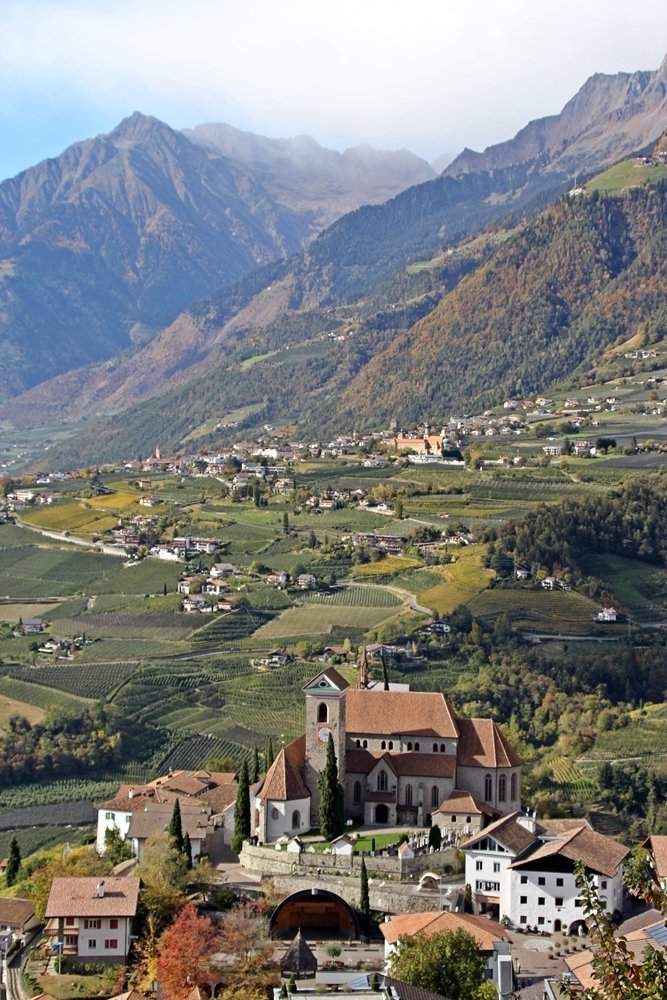 Törggelen, Schenna, Wandern, Südtirol, Blick Schenna