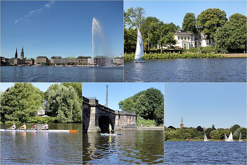 24 Stunden in Hamburg, Schifffahrt auf Binnenalster, Aussicht auf Binnenalster